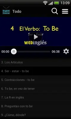 Videocurso de inglés para hispanohablantes android App screenshot 5